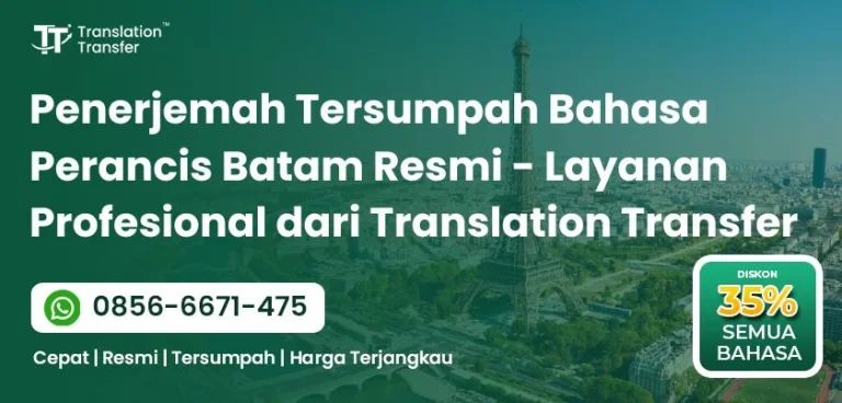 penerjemah tersumpah bahasa perancis batam resmi
