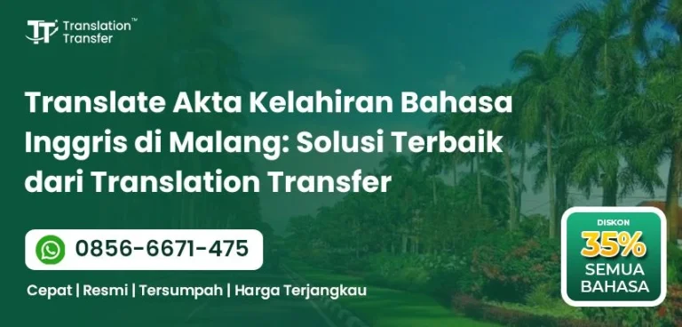 Translate Akta Kelahiran Bahasa Inggris di Malang