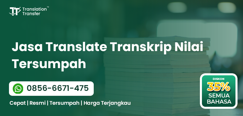 Jasa Translate Transkrip Nilai Tersumpah