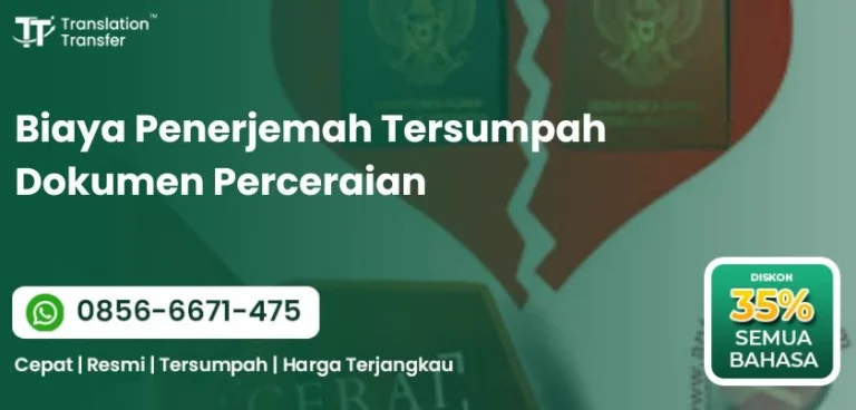 Biaya Penerjemah Tersumpah Dokumen Perceraian