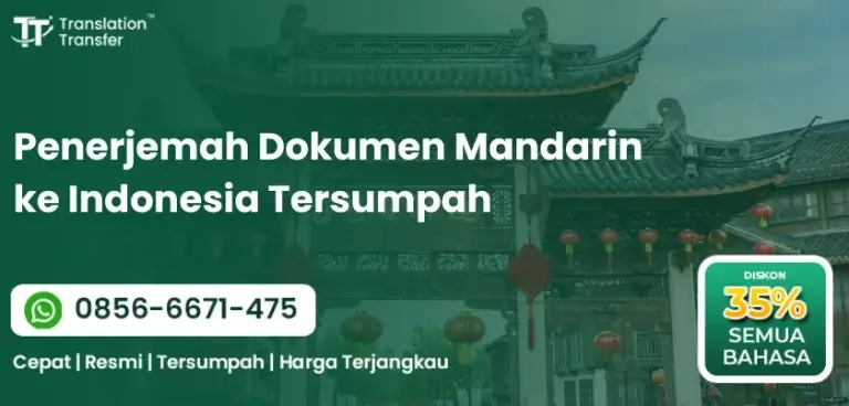 Penerjemah Dokumen Mandarin ke Indonesia Tersumpah