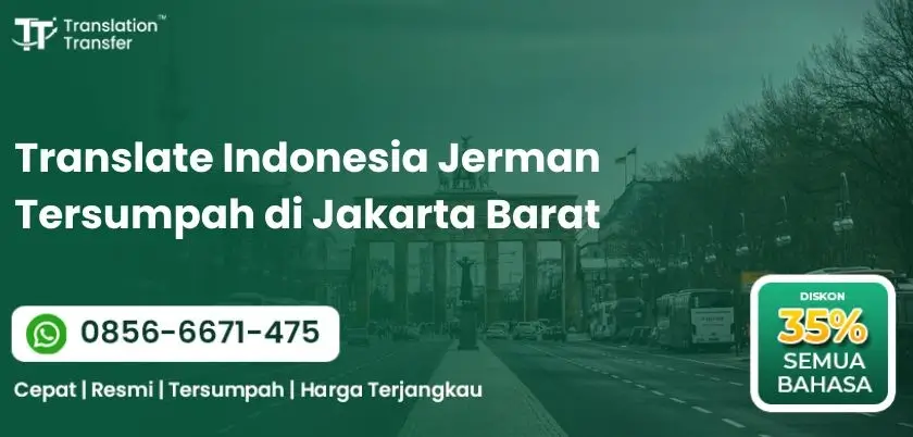 Translate Indonesia Jerman Tersumpah di Jakarta Barat