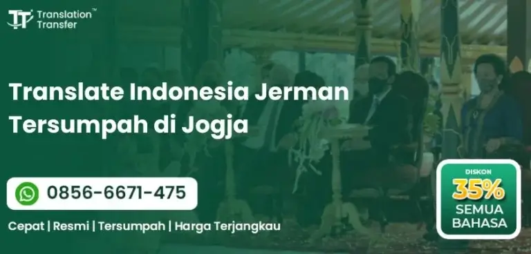Translate Indonesia Jerman Tersumpah di Jogja