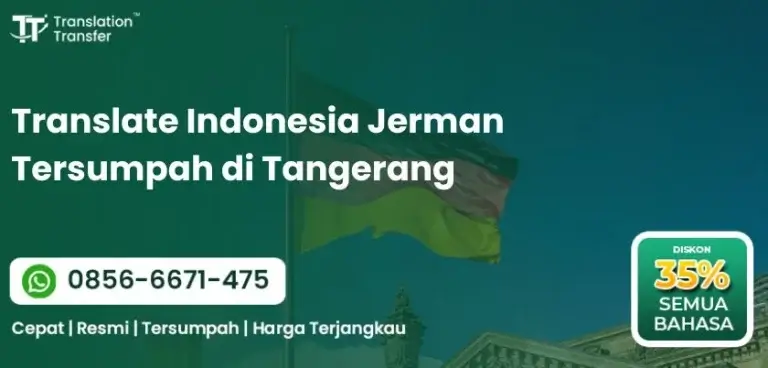 Translate Indonesia Jerman Tersumpah di Tangerang