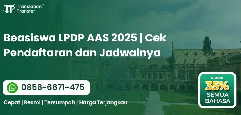 Beasiswa LPDP AAS 2025 | Cek Pendaftaran dan Jadwalnya
