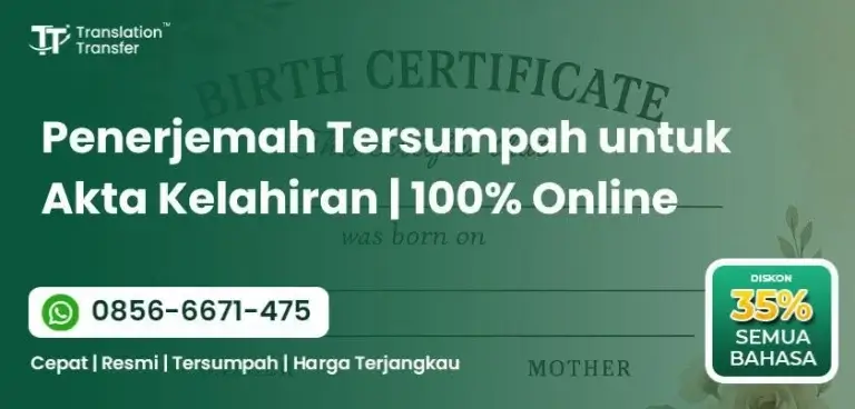 Penerjemah Tersumpah untuk Akta Kelahiran | 100% Online