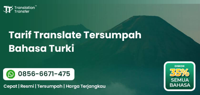 Tarif Translate Tersumpah Bahasa Turki