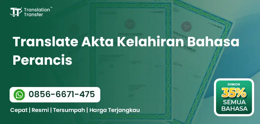 Translate Akta Kelahiran Bahasa Perancis