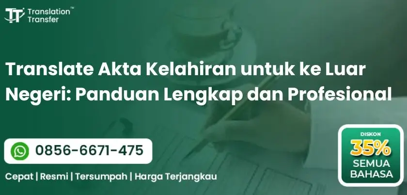 Translate Akta Kelahiran untuk ke Luar Negeri