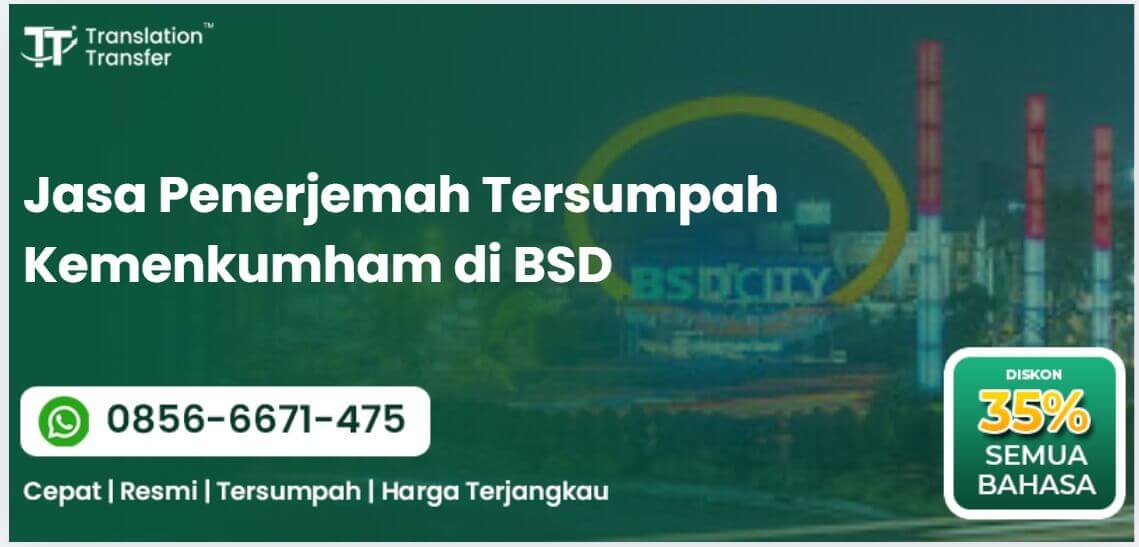 Jasa Penerjemah Tersumpah Kemenkumham di BSD