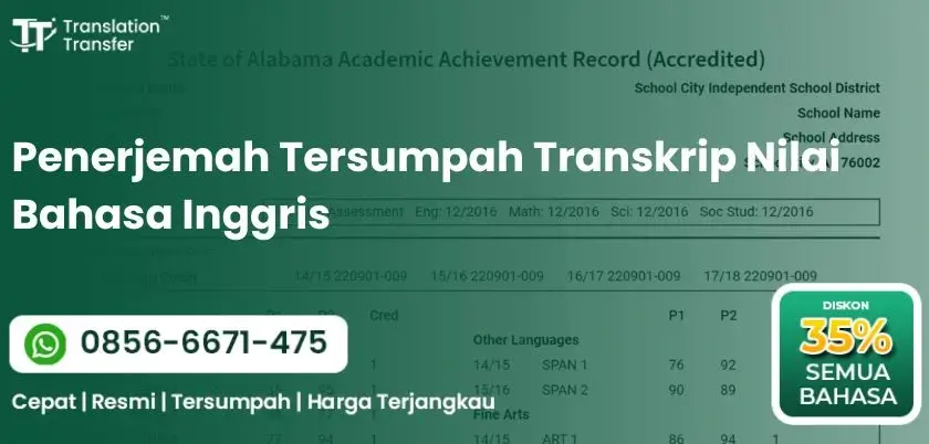 Penerjemah Tersumpah Transkrip Nilai Bahasa Inggris