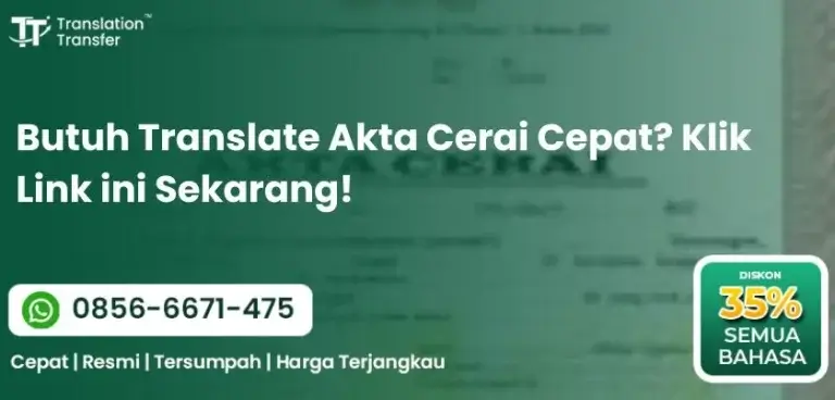Butuh Translate Akta Cerai Cepat? Klik Link ini Sekarang!