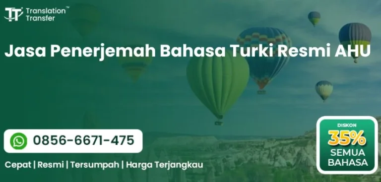Jasa Penerjemah Bahasa Turki Resmi AHU