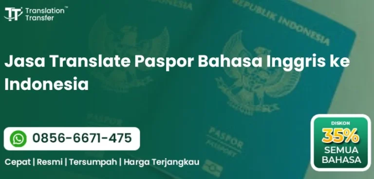 Jasa Translate Paspor Bahasa Inggris ke Indonesia