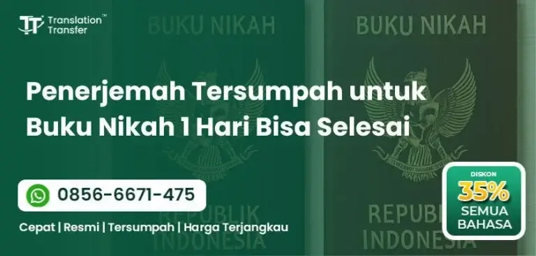 Penerjemah Tersumpah untuk Buku Nikah 1 Hari Bisa Selesai