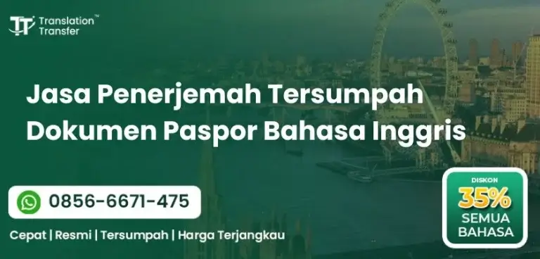 Jasa Penerjemah Tersumpah Dokumen Paspor Bahasa Inggris