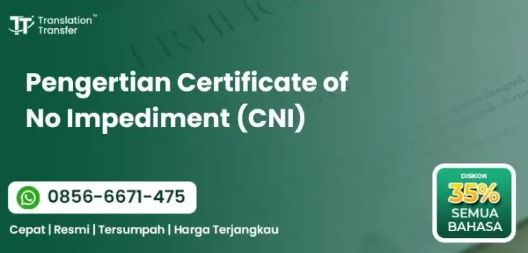 Pengertian Certificate of No Impediment (CNI)
