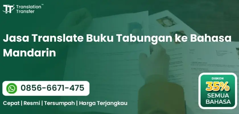 Jasa Translate Buku Tabungan ke Bahasa Mandarin