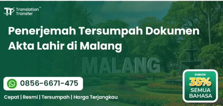 Penerjemah Tersumpah Dokumen Akta Lahir di Malang