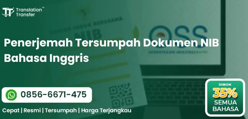 Penerjemah Tersumpah Dokumen NIB Bahasa Inggris