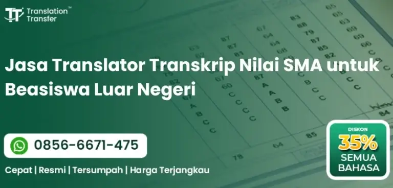 Jasa Translator Transkrip Nilai SMA untuk Beasiswa Luar Negeri