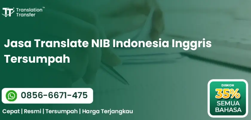 Jasa Translate NIB Indonesia Inggris Tersumpah