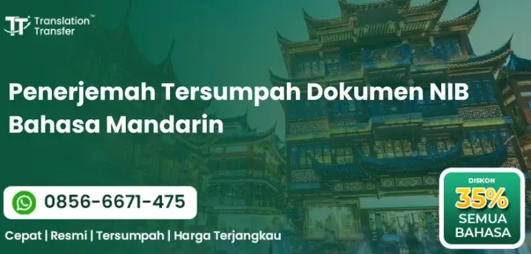 Penerjemah Tersumpah Dokumen NIB Bahasa Mandarin