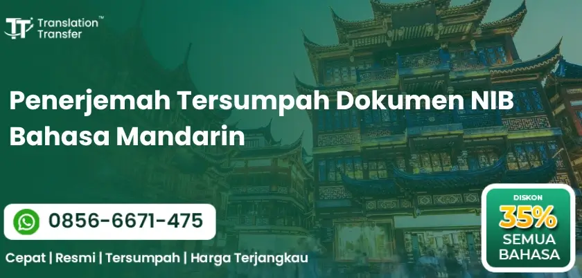 Penerjemah Tersumpah Dokumen NIB Bahasa Mandarin