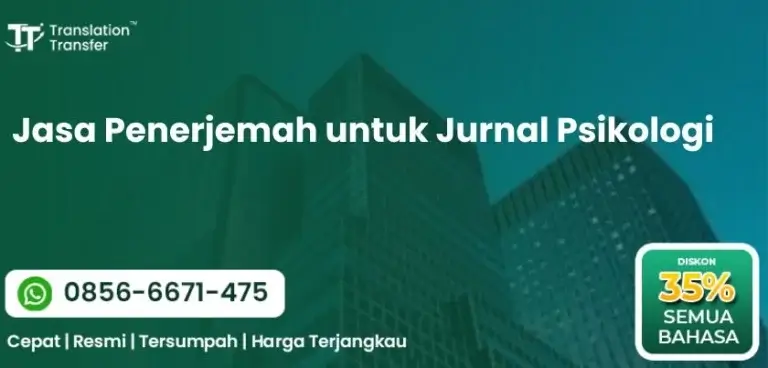 Jasa Penerjemah untuk Jurnal Psikologi