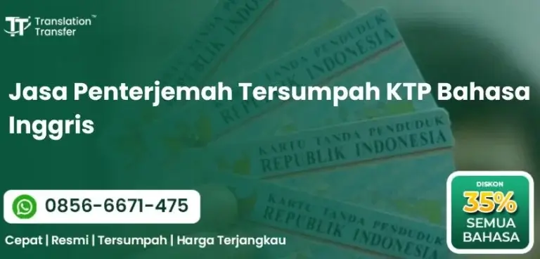 Jasa Penterjemah Tersumpah KTP Bahasa Inggris