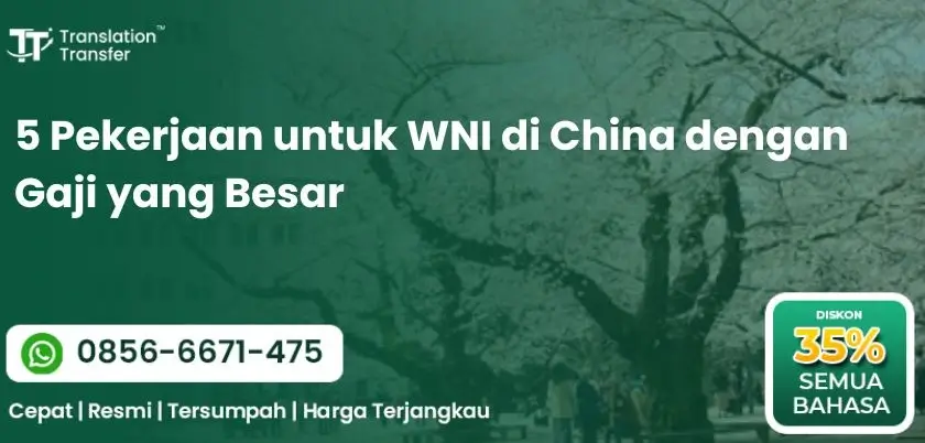 5 Pekerjaan untuk WNI di China dengan Gaji yang Besar