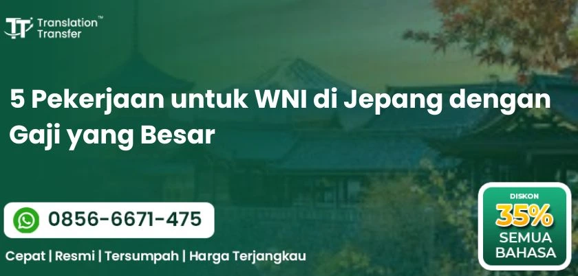 5 Pekerjaan untuk WNI di Jepang dengan Gaji yang Besar