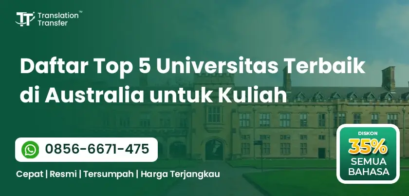 Daftar Top 5 Universitas Terbaik di Australia untuk Kuliah