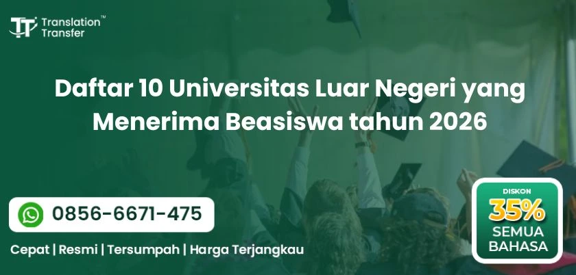 Daftar 10 Universitas Luar Negeri yang Menerima Beasiswa tahun 2026