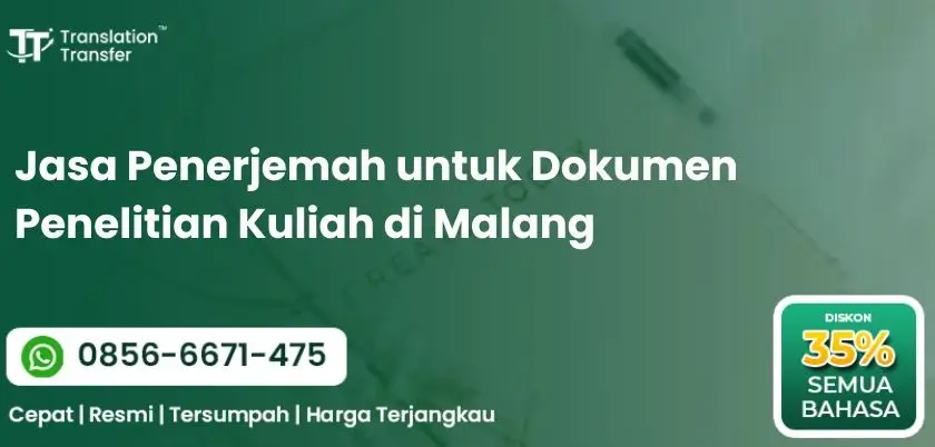 Jasa Penerjemah untuk Dokumen Penelitian Kuliah di Malang