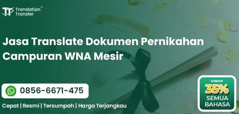Jasa Translate Dokumen Pernikahan Campuran WNA Mesir