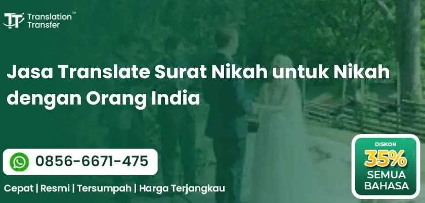 Jasa Translate Surat Nikah untuk Nikah dengan Orang India