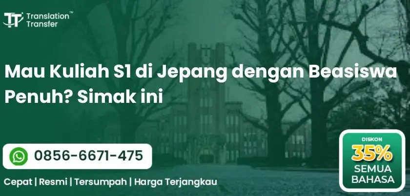 Mau Kuliah S1 di Jepang dengan Beasiswa Penuh? Simak ini