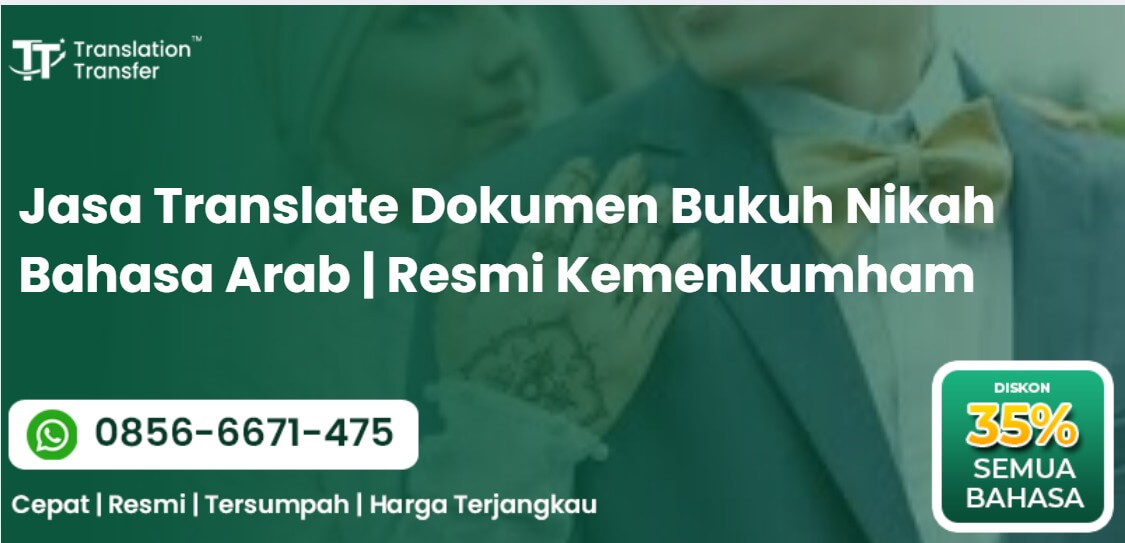 Jasa Translate Dokumen Buku Nikah Bahasa Arab | Resmi Kemenkumham