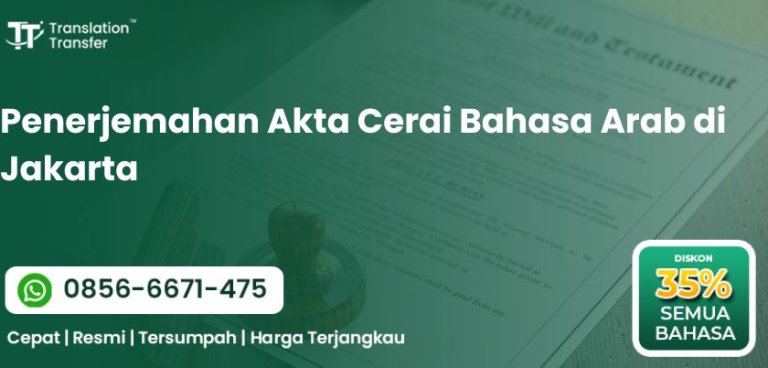 akta cerai Berbahasa Arab di Jakarta