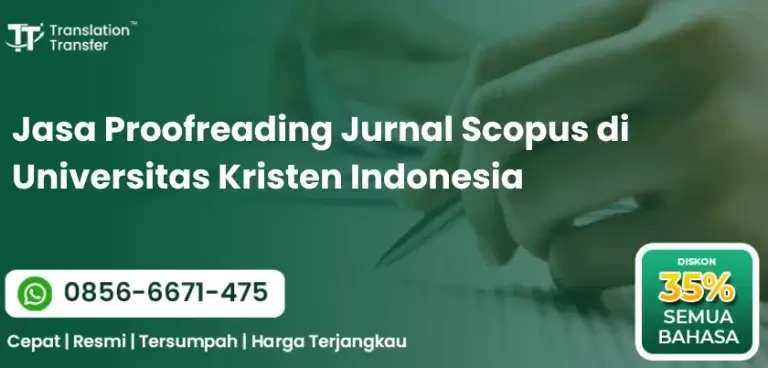 Jasa Proofreading Jurnal Scopus di Universitas Kristen Indonesia