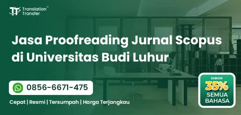 Jasa Proofreading Jurnal Scopus di Universitas Budi Luhur