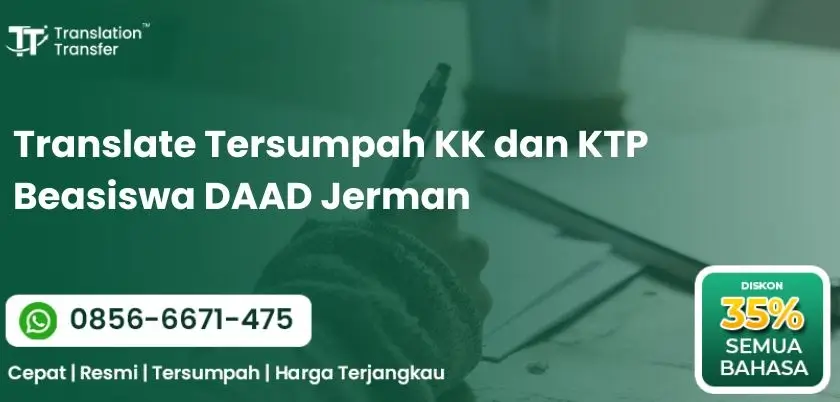 Translate Tersumpah KK dan KTP Beasiswa DAAD Jerman