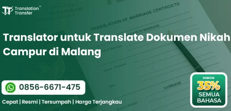 Translator untuk Translate Dokumen Nikah Campur di Malang