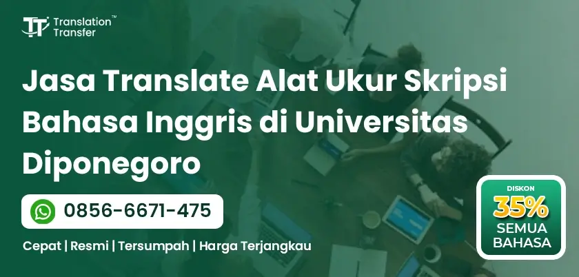 Jasa Translate Alat Ukur Skripsi Bahasa Inggris di Universitas Airlangga