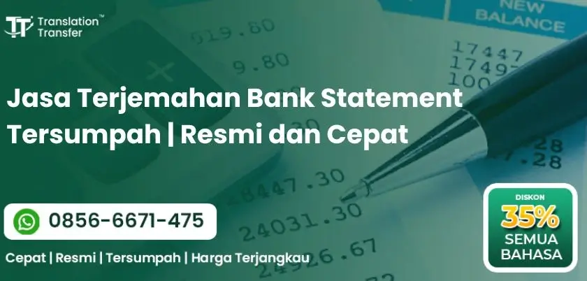 Jasa Terjemahan Bank Statement Tersumpah