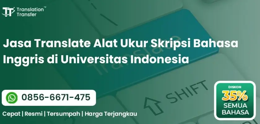 Jasa Translate Alat Ukur Skripsi Bahasa Inggris di Universitas Indonesia