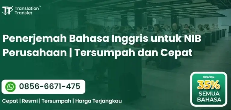 Penerjemah Bahasa Inggris untuk NIB Perusahaan