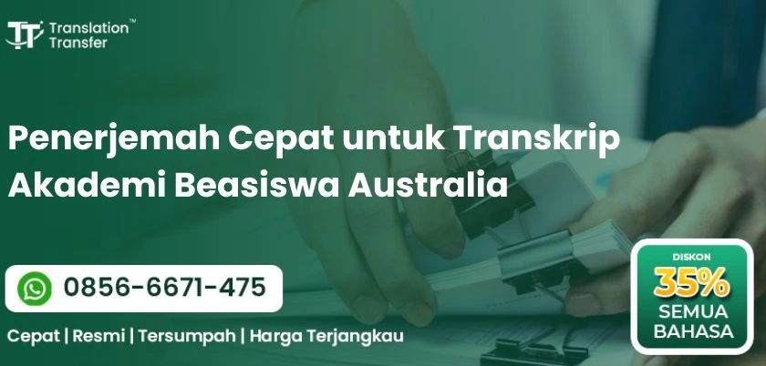 Penerjemah Cepat untuk Transkrip Akademi Beasiswa Australia