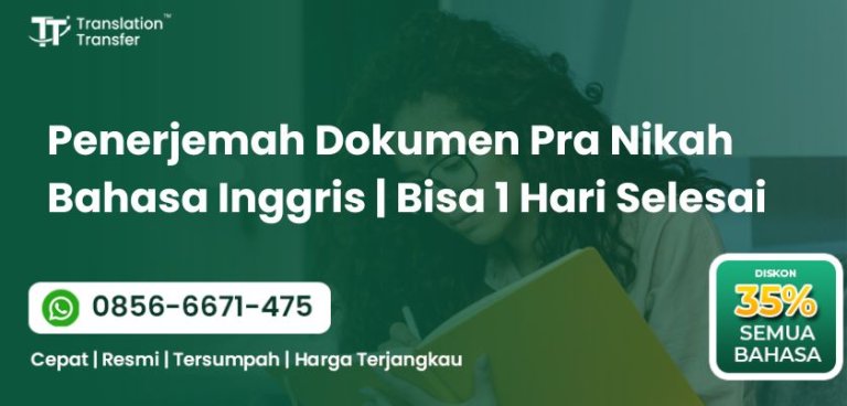 Penerjemah Dokumen Pra Nikah Bahasa Inggris